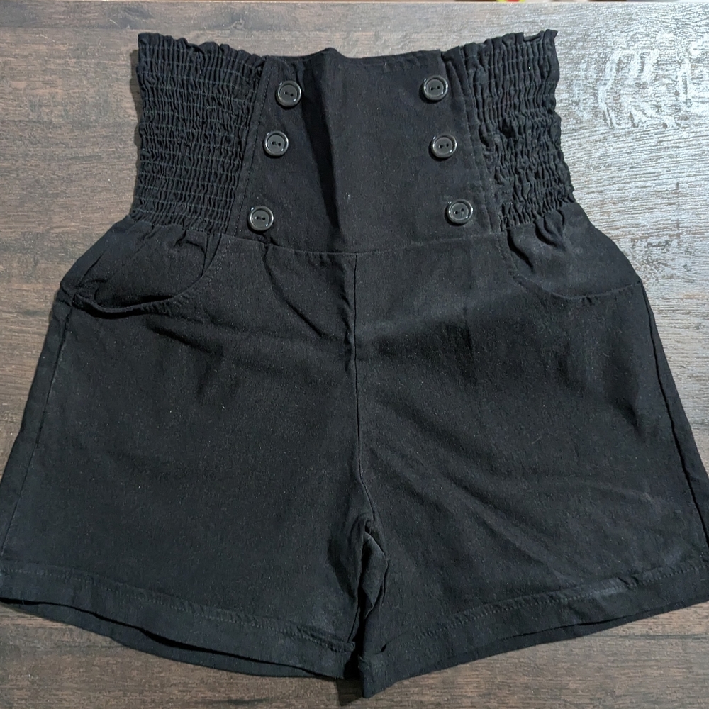 Retro High Waist Pinup Style Shorts L